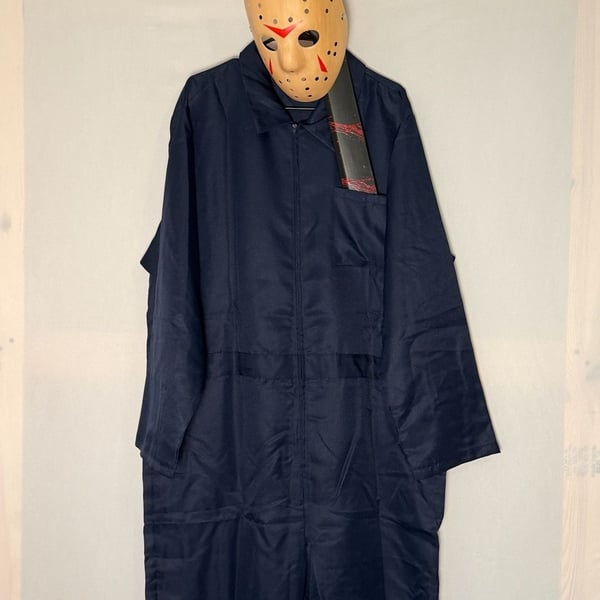 Spirit Halloween Jason Voorhees Jumpsuit Size XXL Navy Costume