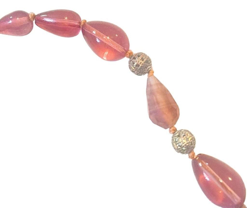 Berry & Gold Tone Lariat Necklace 6