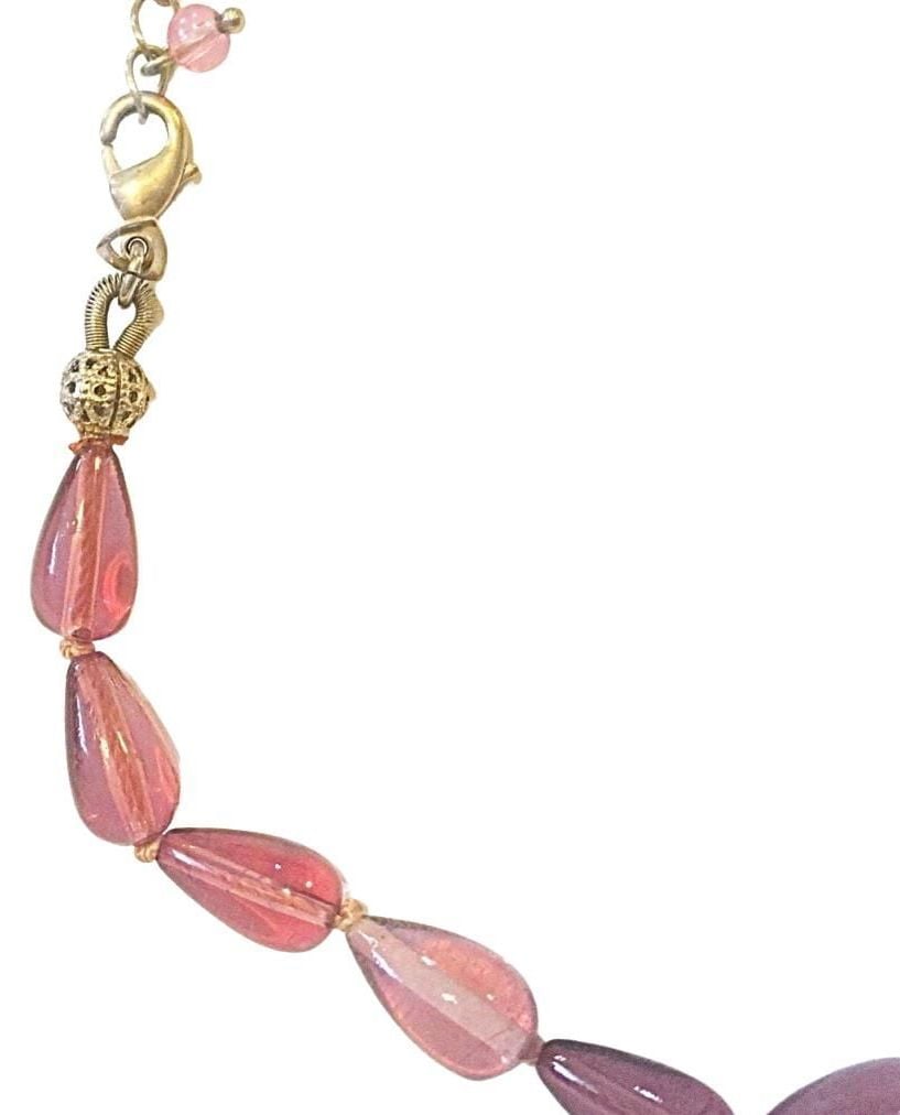 Berry & Gold Tone Lariat Necklace 5