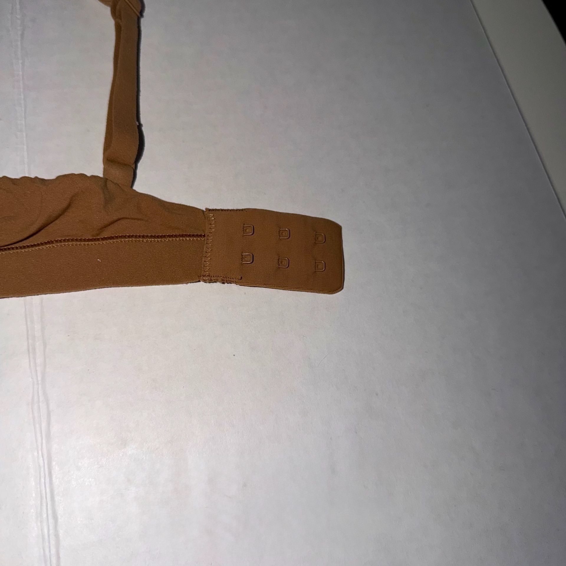 Quince Second Skin Crossover Tan Bralette Small 5