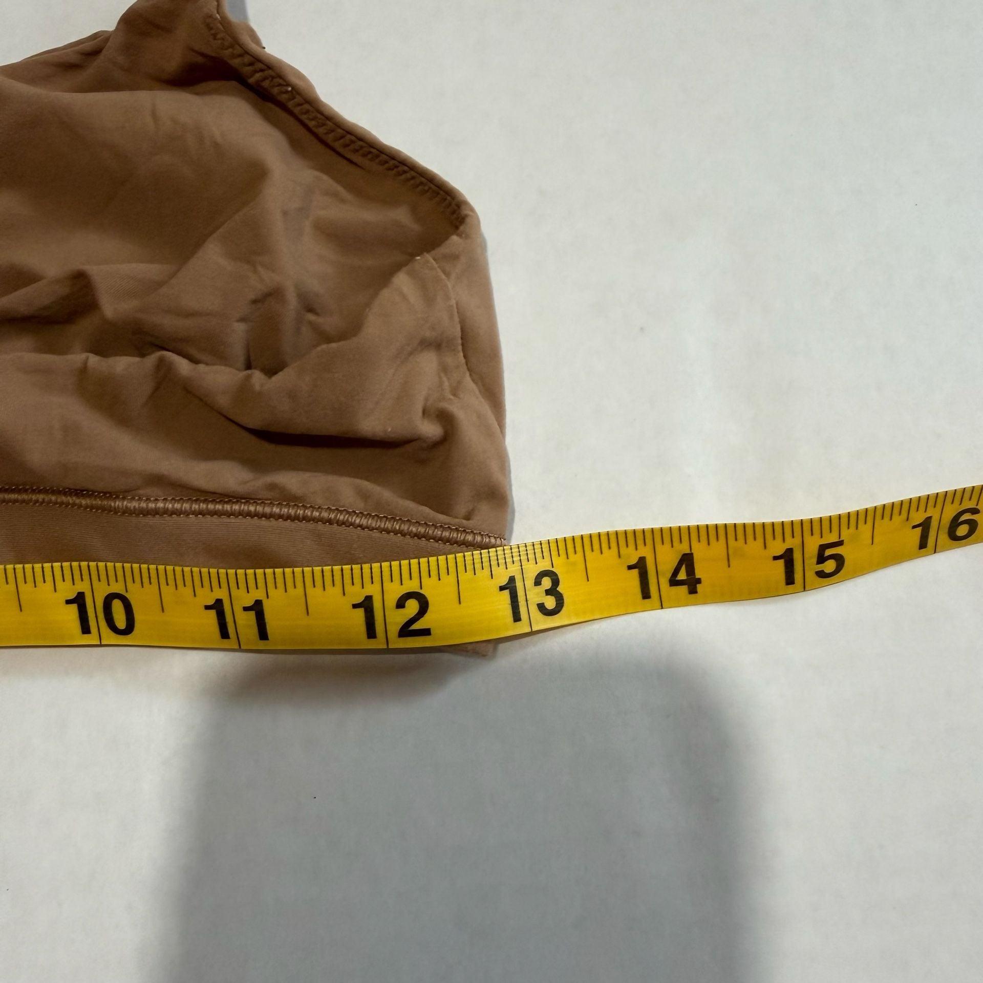 Quince Second Skin Crossover Tan Bralette Small 6