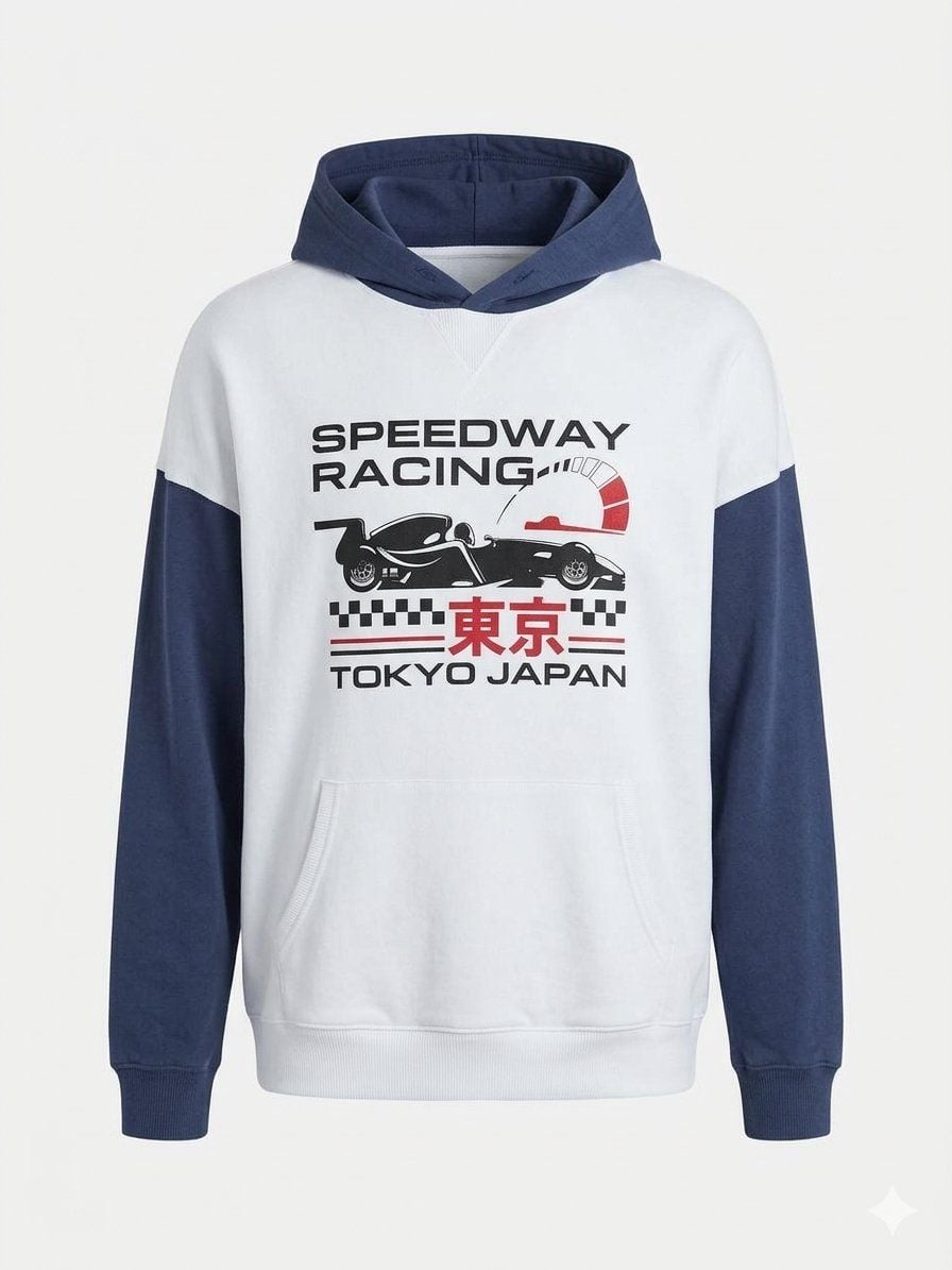 Aeropostale Speedway Racing Tokyo Japan Hoodie Size S Colorblock 2
