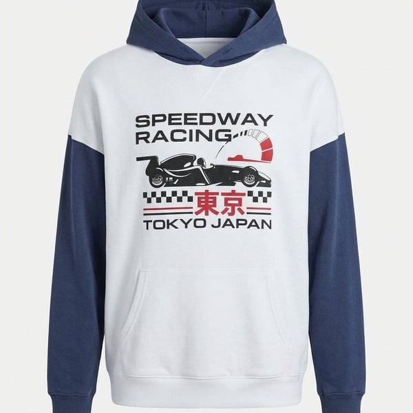 Aeropostale Speedway Racing Tokyo Japan Hoodie Size S Colorblock