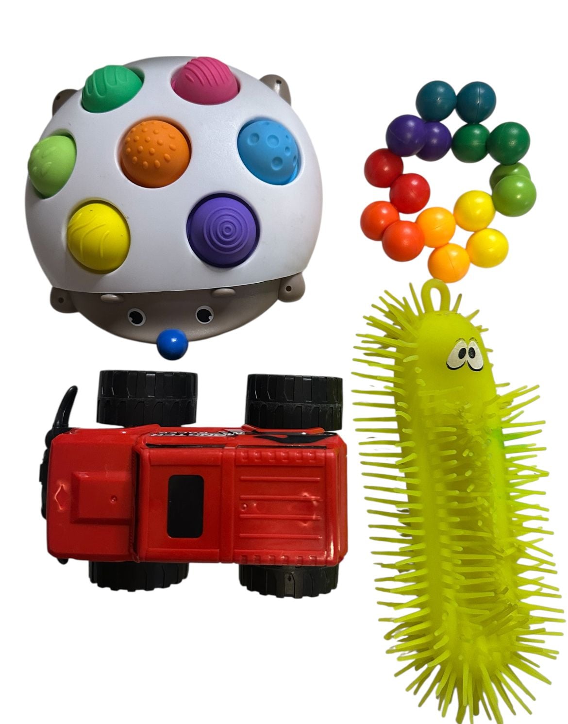 Sensory Toys Assortment Fidget Hedgehog Truck Caterpillar Ball Toy Set 1