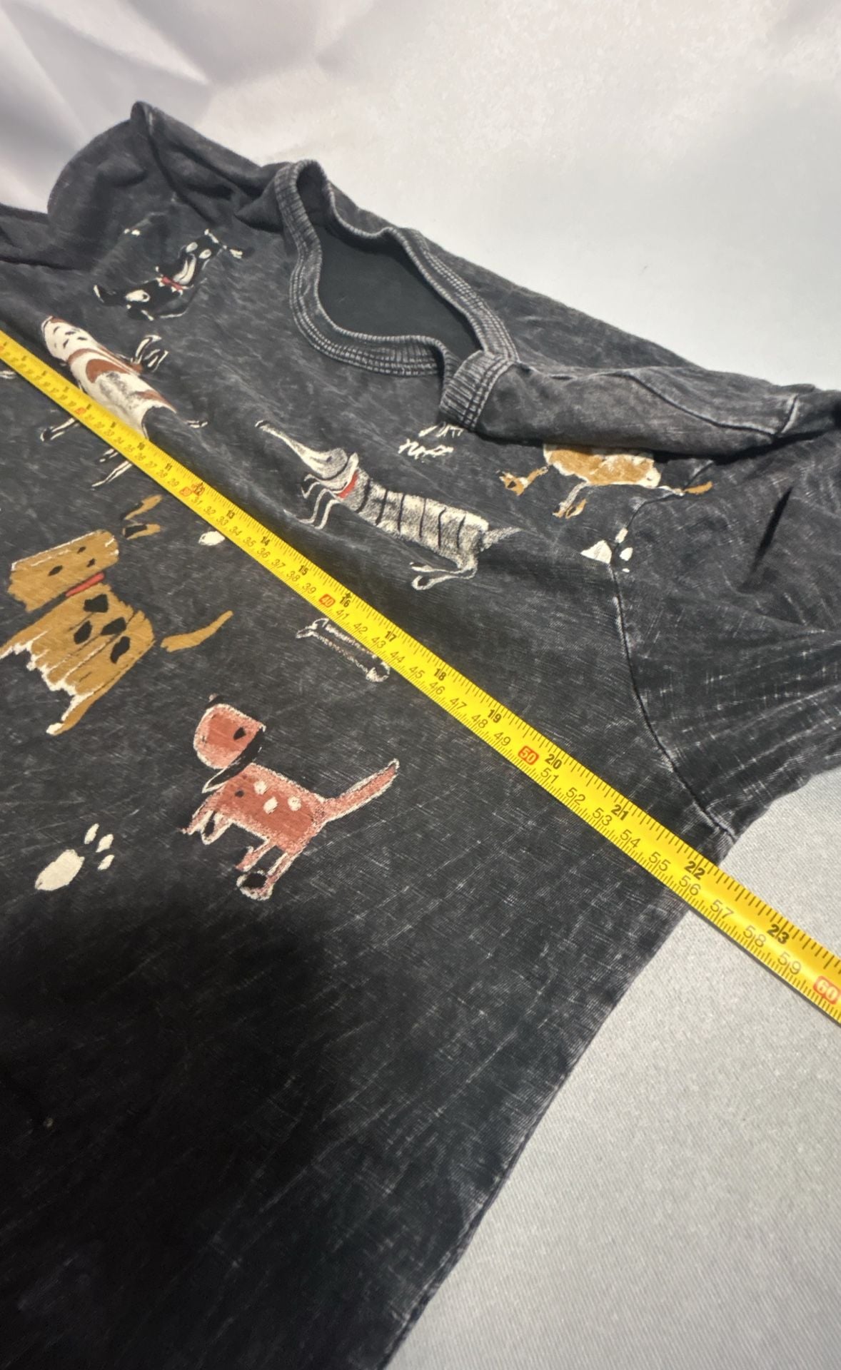 Jess & Jane Dog Days Top Size L Black Multi Cotton Long Sleeve Shirt 7