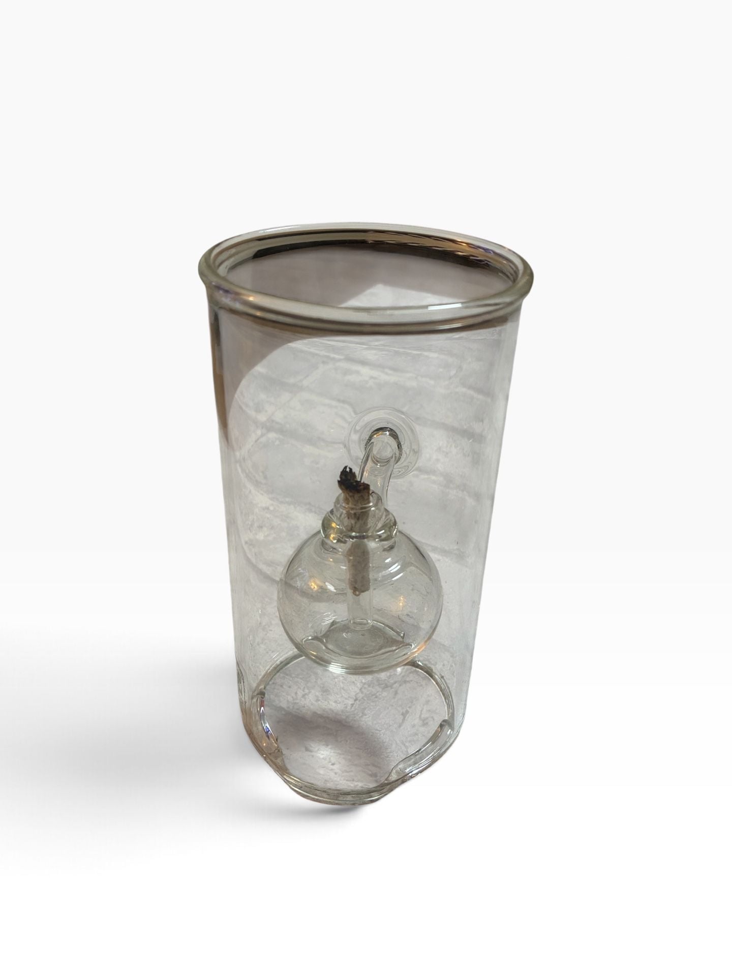 Wolfard Glassblowing Co. Hand Blown Glass Oil Lamp Clear 3