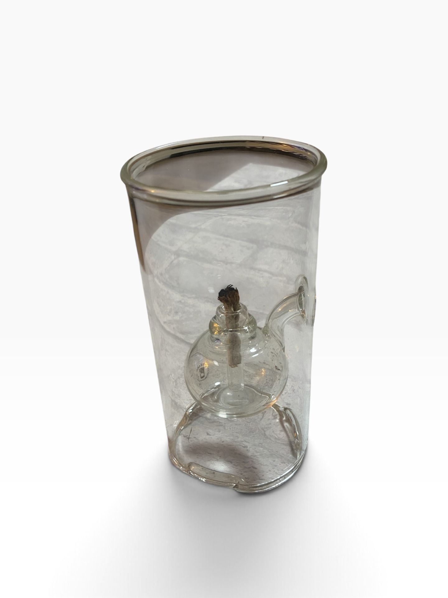 Wolfard Glassblowing Co. Hand Blown Glass Oil Lamp Clear 4