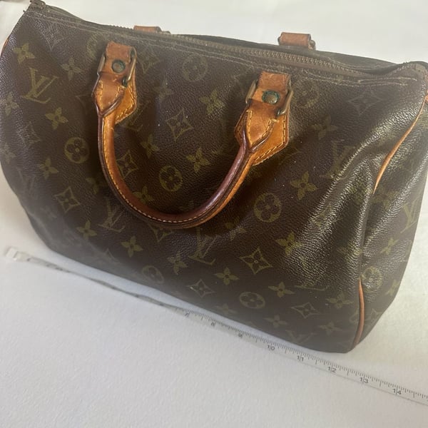 Louis Vuitton Speedy 30 Monogram Canvas Satchel Brown