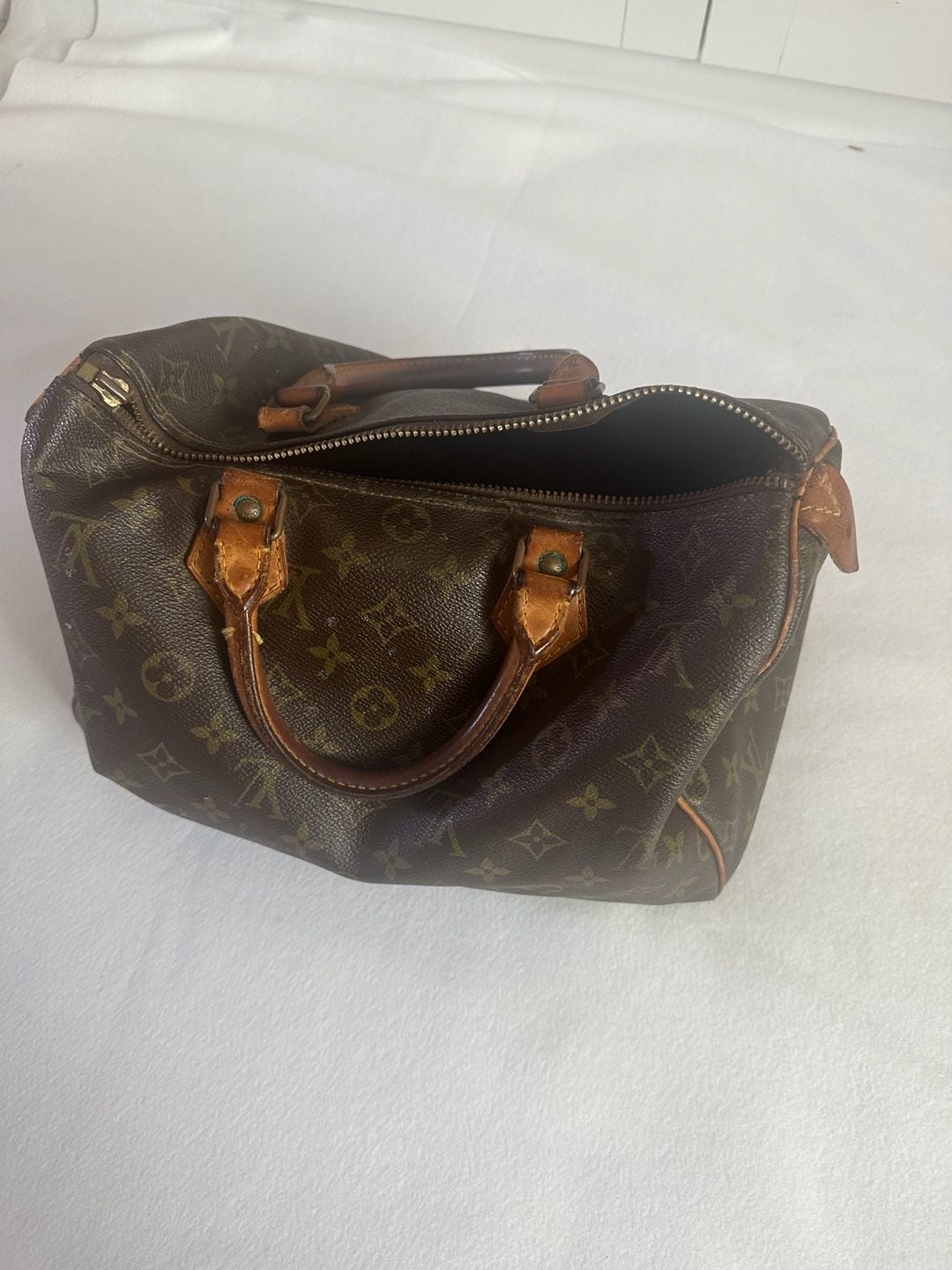 Louis Vuitton Speedy 30 Monogram Canvas Satchel Brown 4