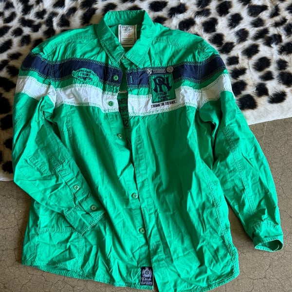 Parish Nation Button-Down Shirt Xtra Large Green Frontrunners Top Shelf