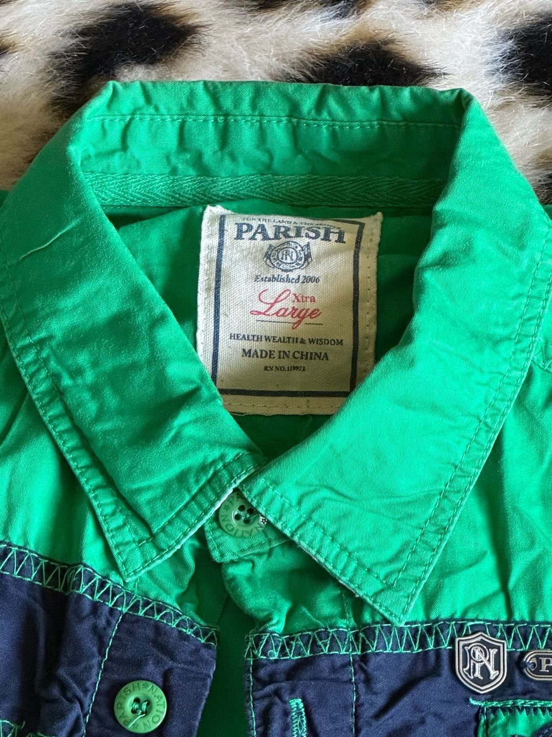 Parish Nation Button-Down Shirt Xtra Large Green Frontrunners Top Shelf 7