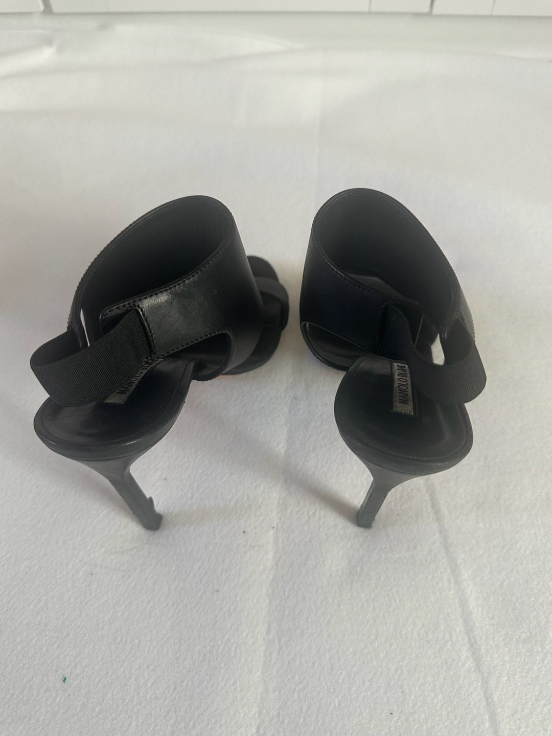 Manolo Blahnik Black Leather Heels Size 38.5 6