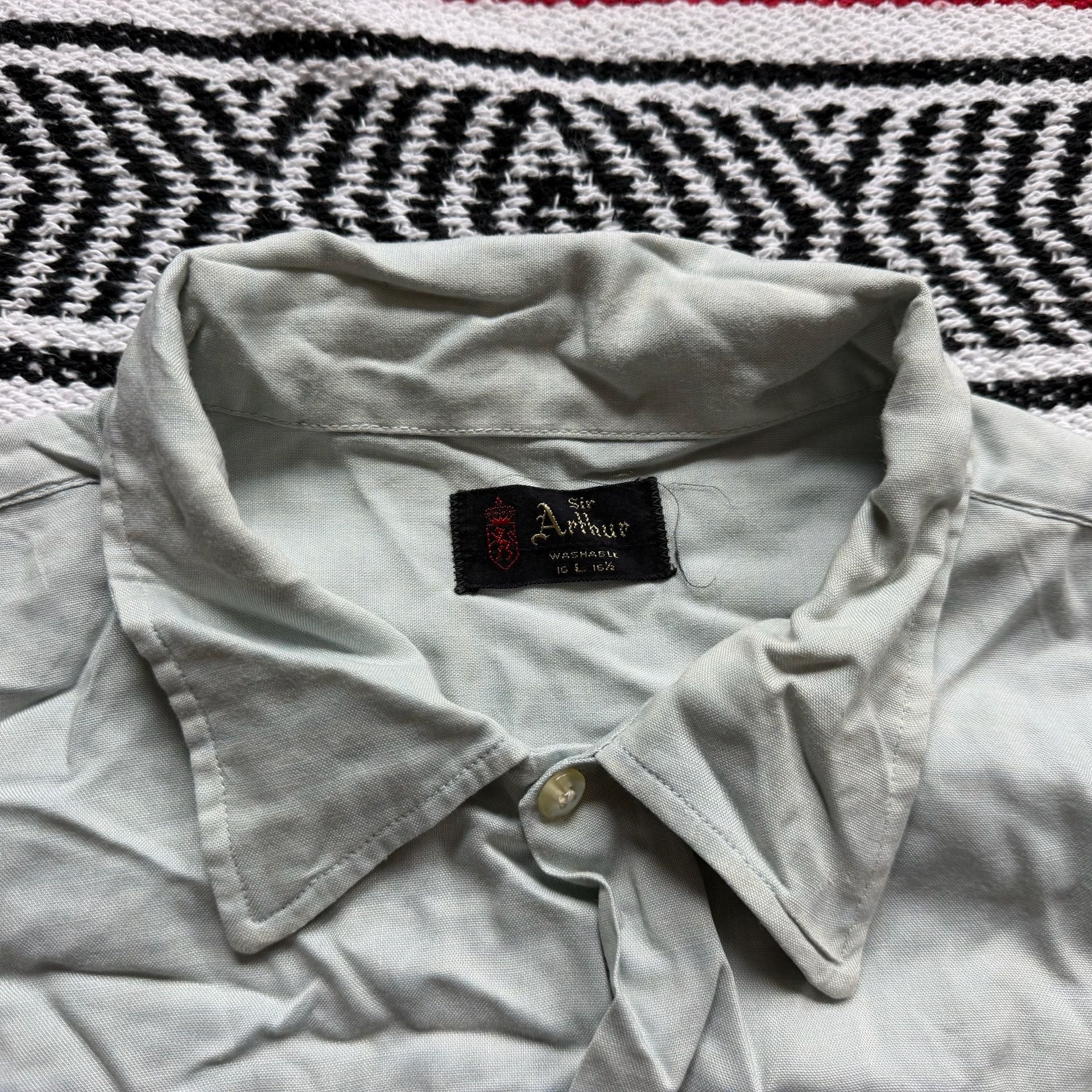 Rare 50s Sir Arthur Distressed Rayon Shirt Sz L 2