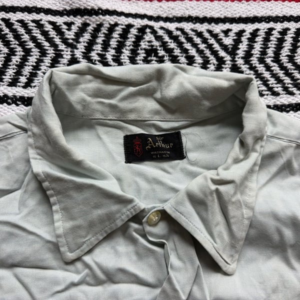 Rare 50s Sir Arthur Distressed Rayon Shirt Sz L