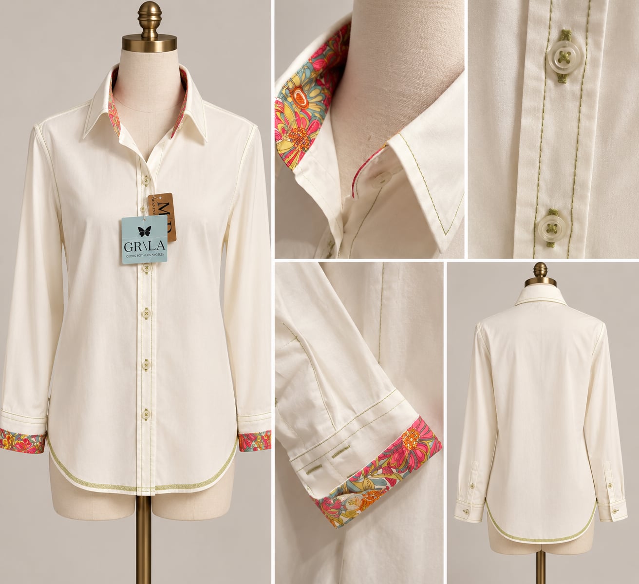 Georg Roth Los Angeles Women's Button-Up Shirt White NWT Size: XXL 5