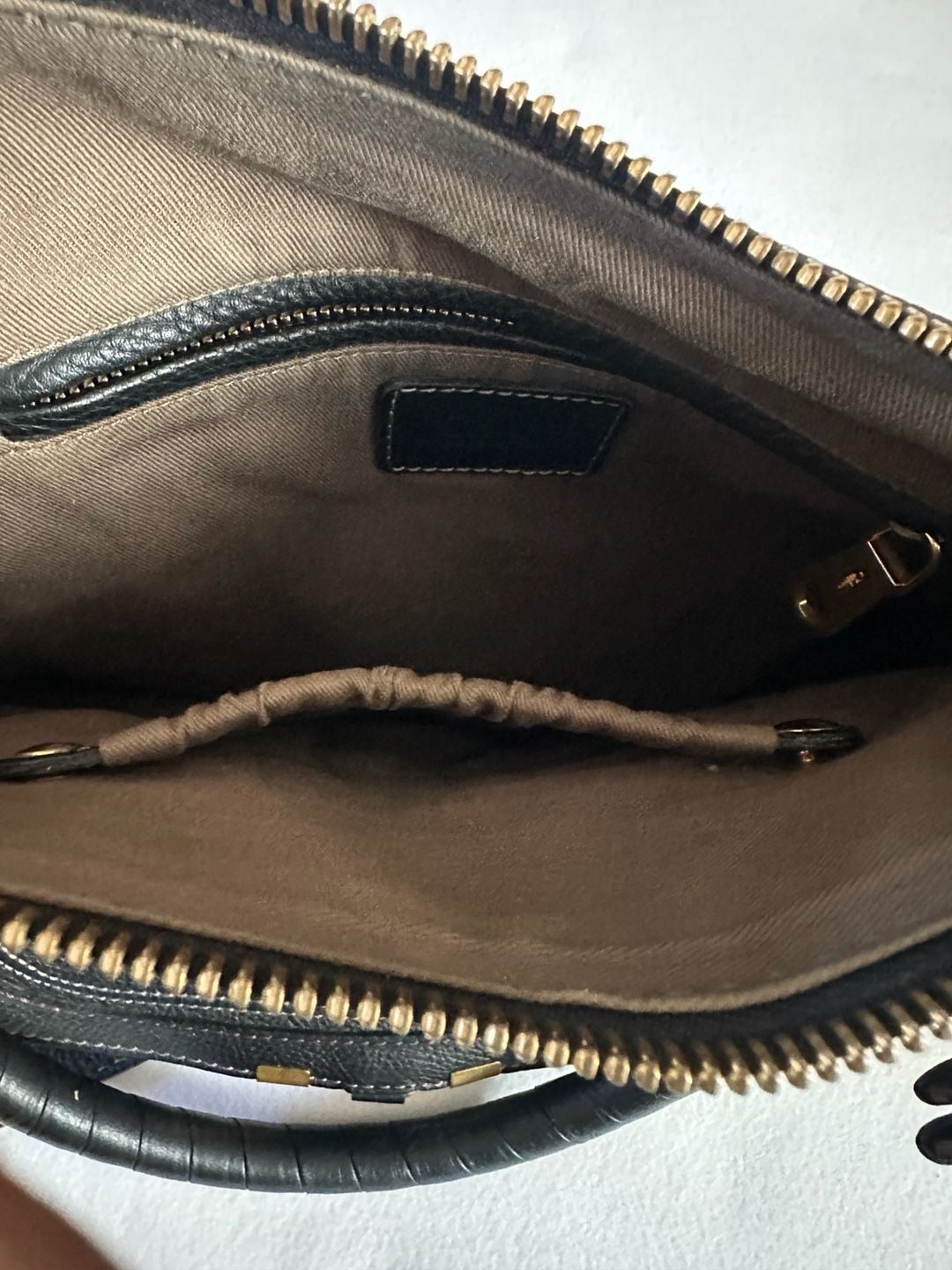 Chloe Marcie Satchel Bag Black Grained Leather 4