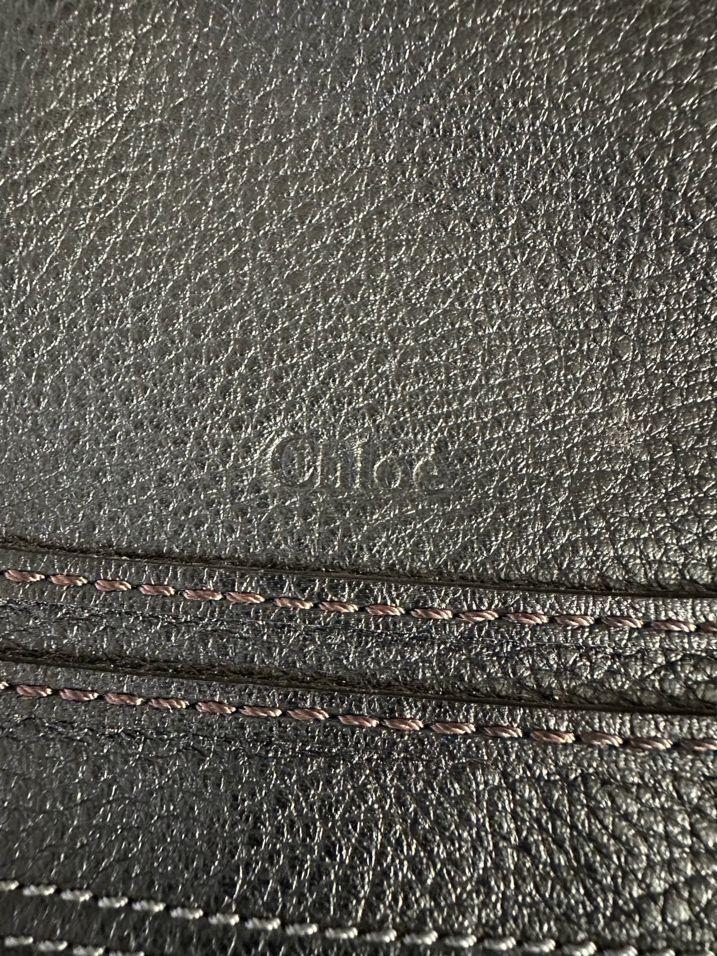 Chloe Marcie Satchel Bag Black Grained Leather 9