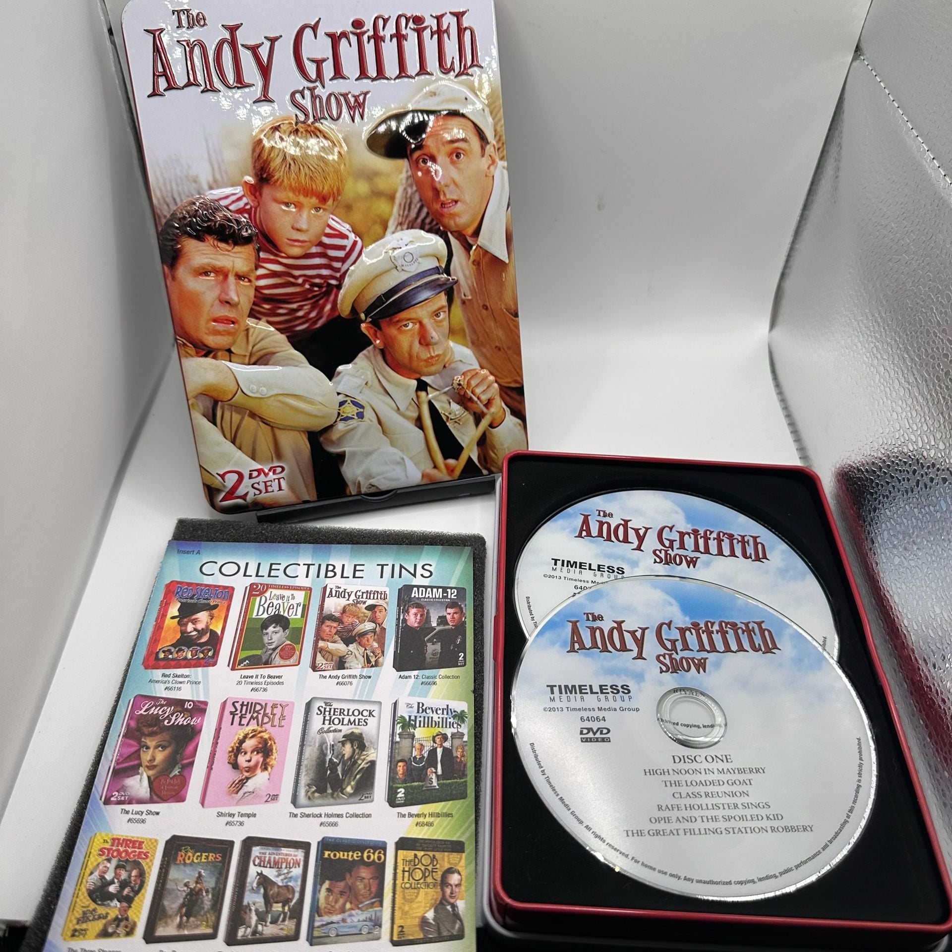 The Andy Griffith Show 2 DVD Set Collectible Tin 12 Episodes Tested Working 4