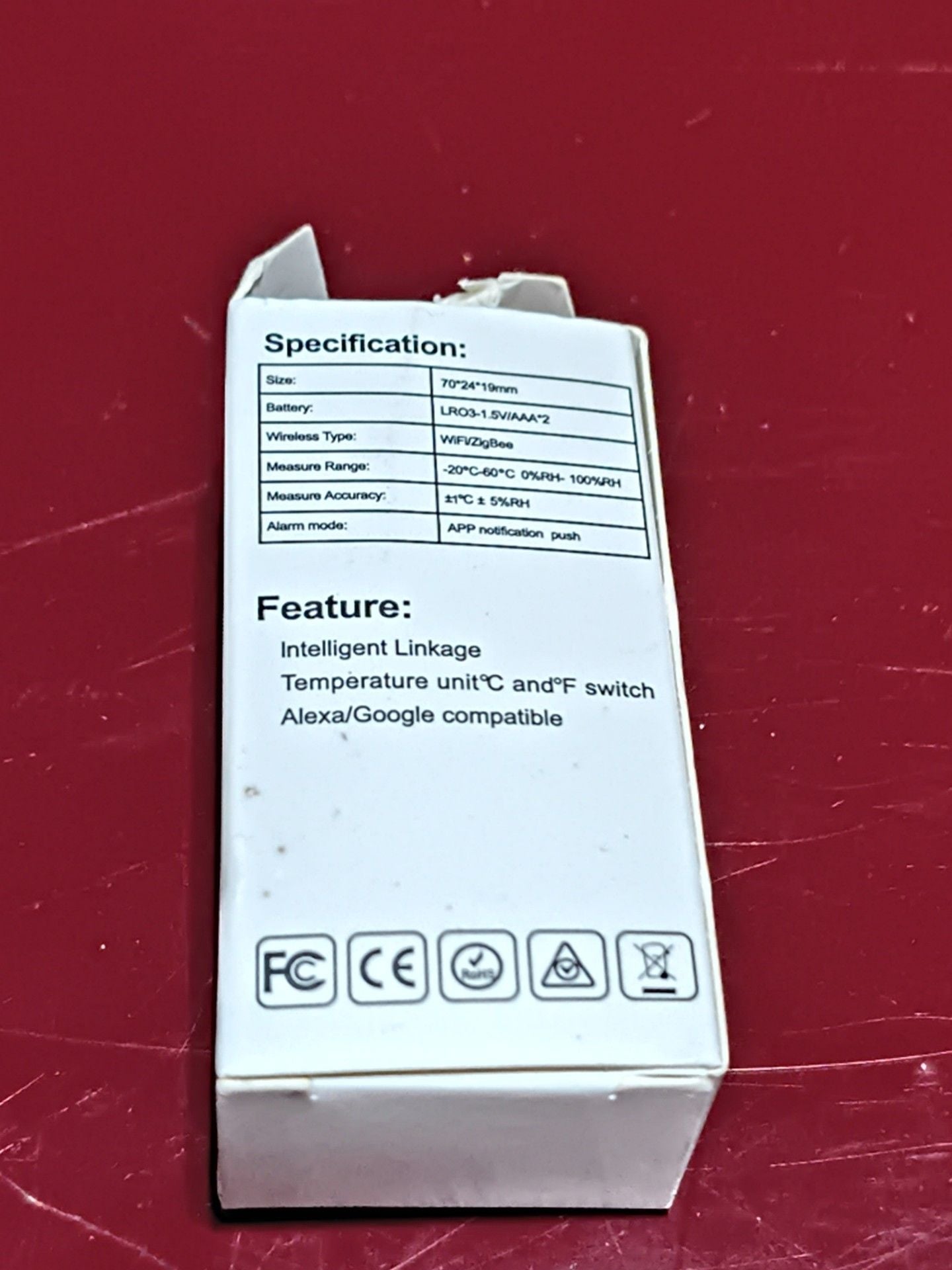 Tuya Smart WiFi Temperature and Humidity Sensor White 2