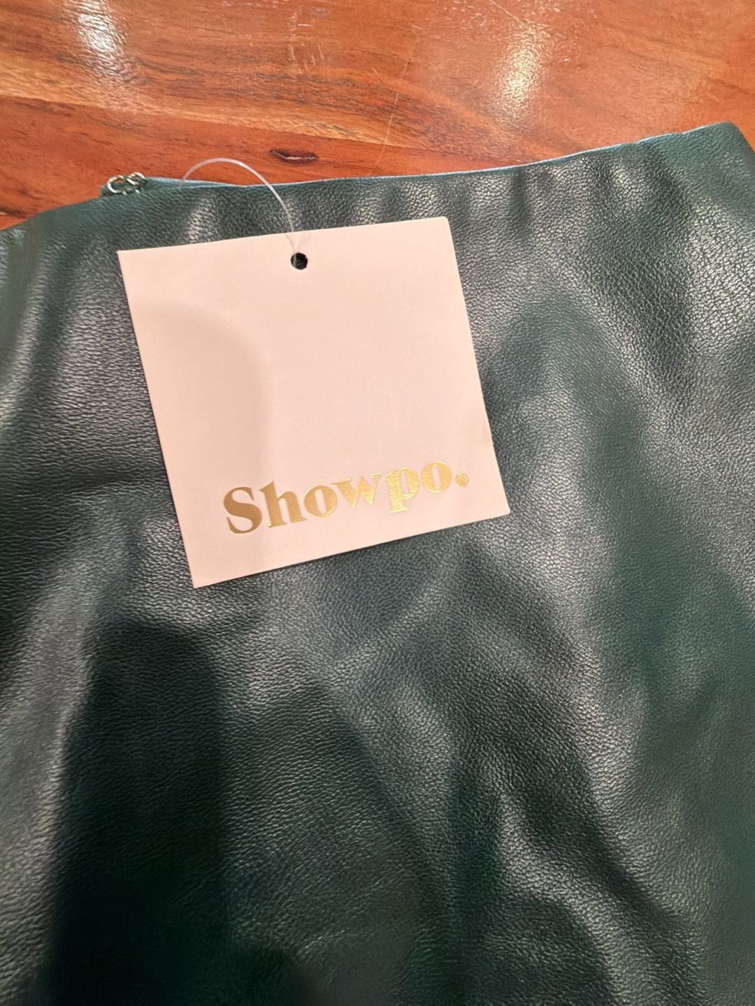 Showpo. In The Name Of Love Skirt Size US 4 Green Faux Leather 3