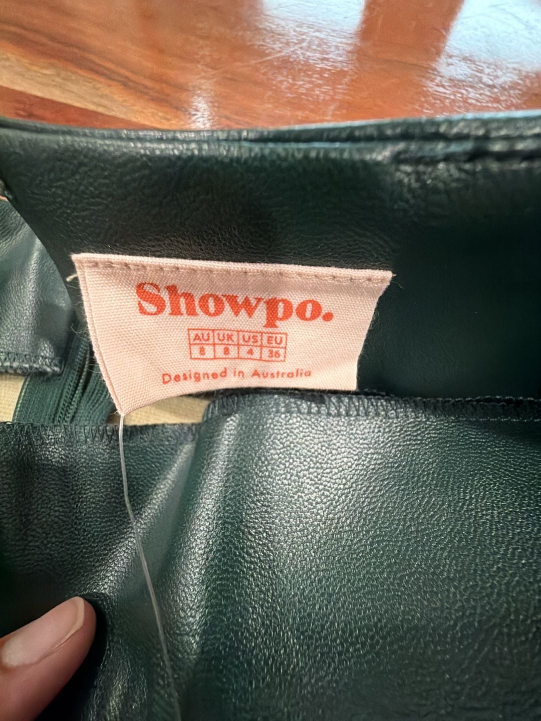 Showpo. In The Name Of Love Skirt Size US 4 Green Faux Leather 4