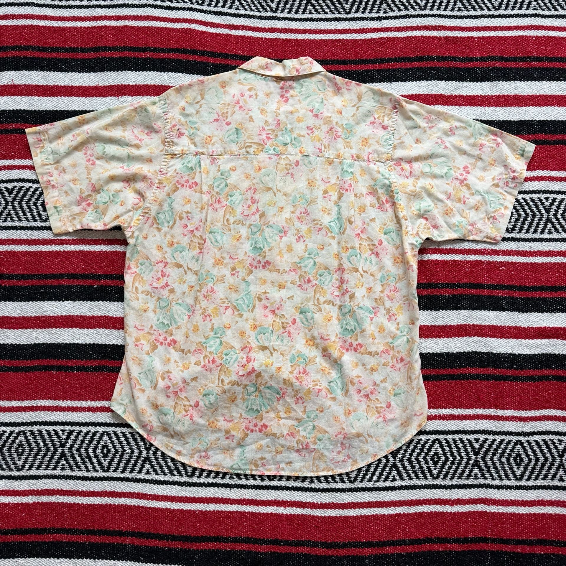 Rare Vintage Women’s LL Bean Loop Collar Floral Resort Shirt  7