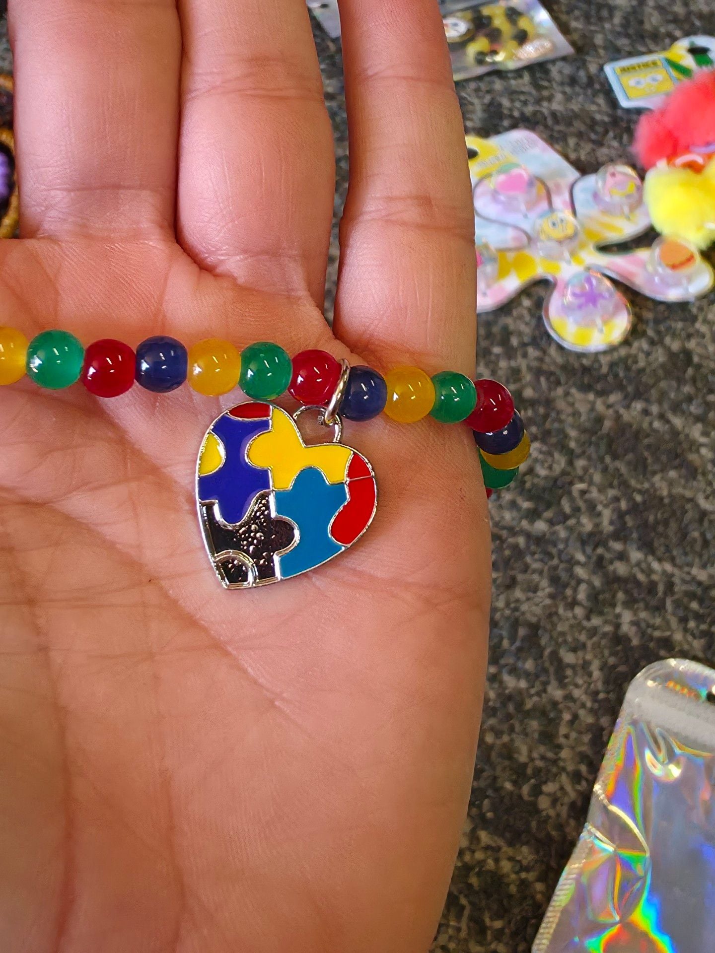 Autism Awareness Puzzle Piece Bracelet And Phone Charm 2