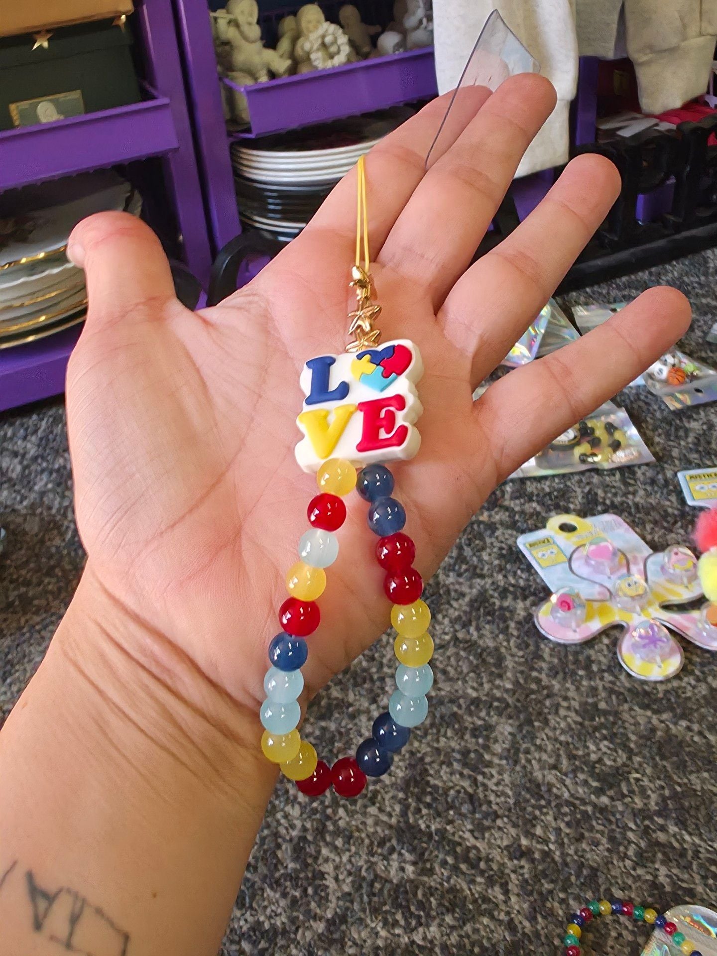 Autism Awareness Puzzle Piece Bracelet And Phone Charm 3
