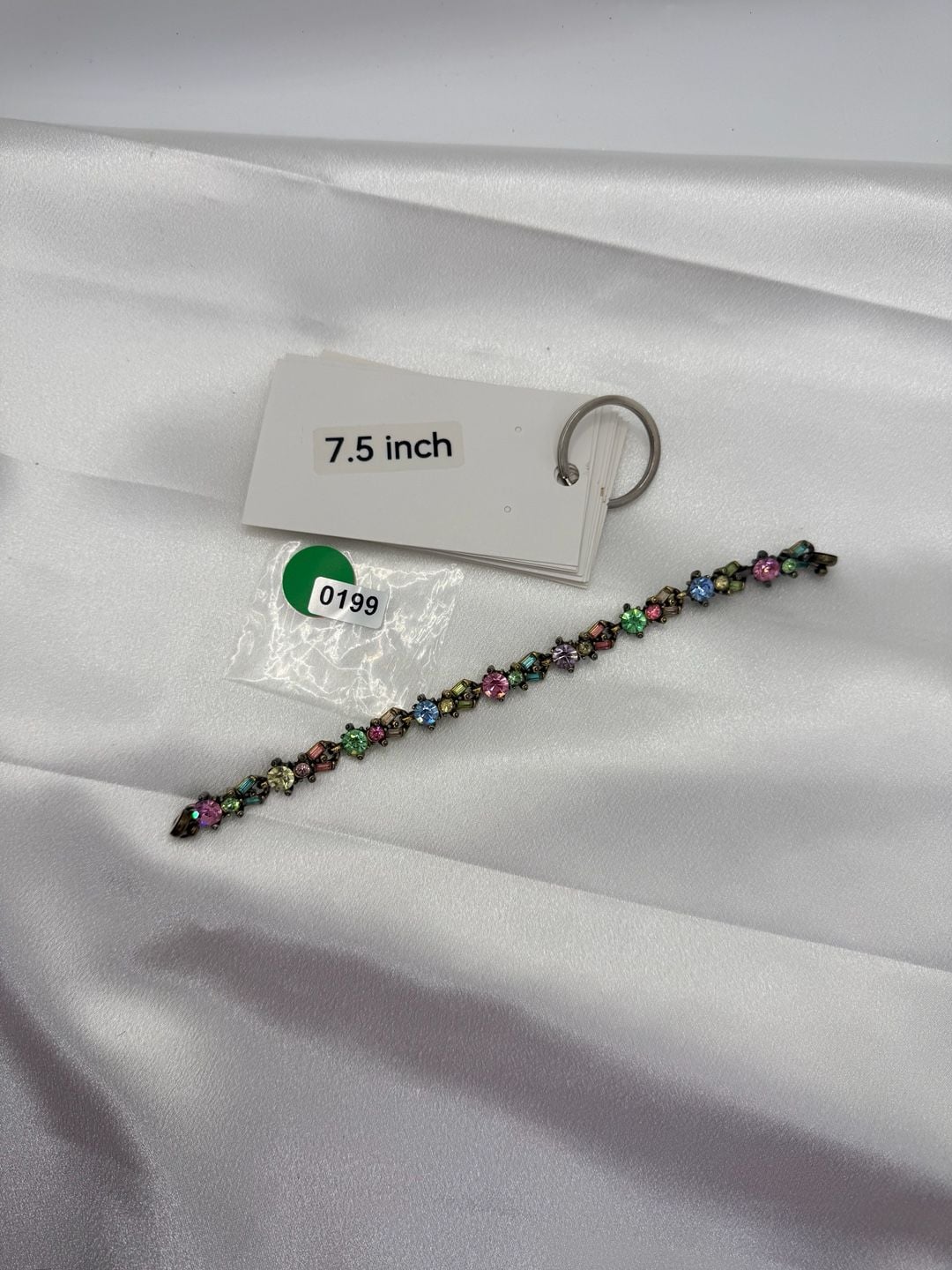 Hollycraft Multi Color Crystal Bracelet Size 7.5 Inch as is read 3