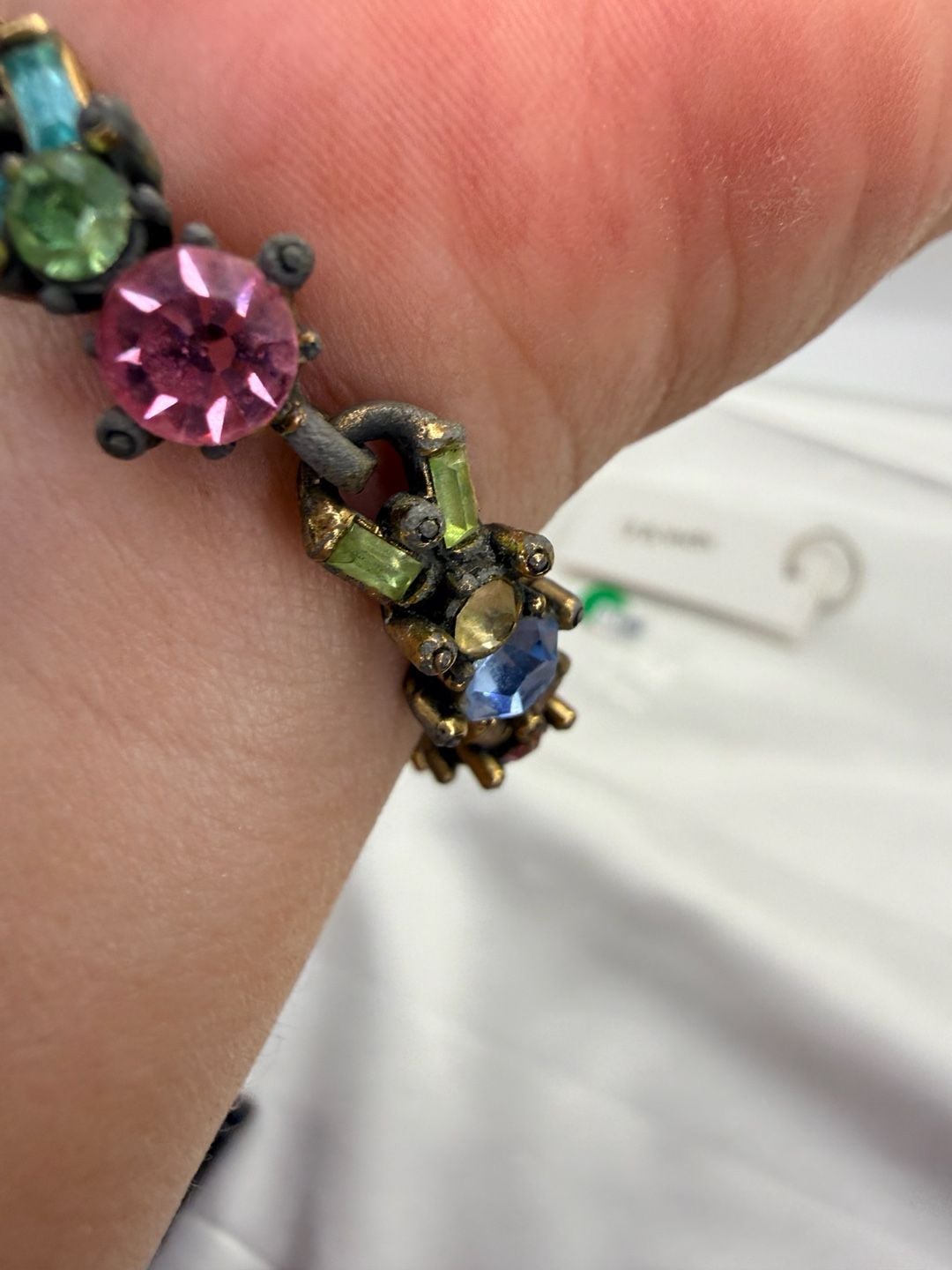 Hollycraft Multi Color Crystal Bracelet Size 7.5 Inch as is read 6