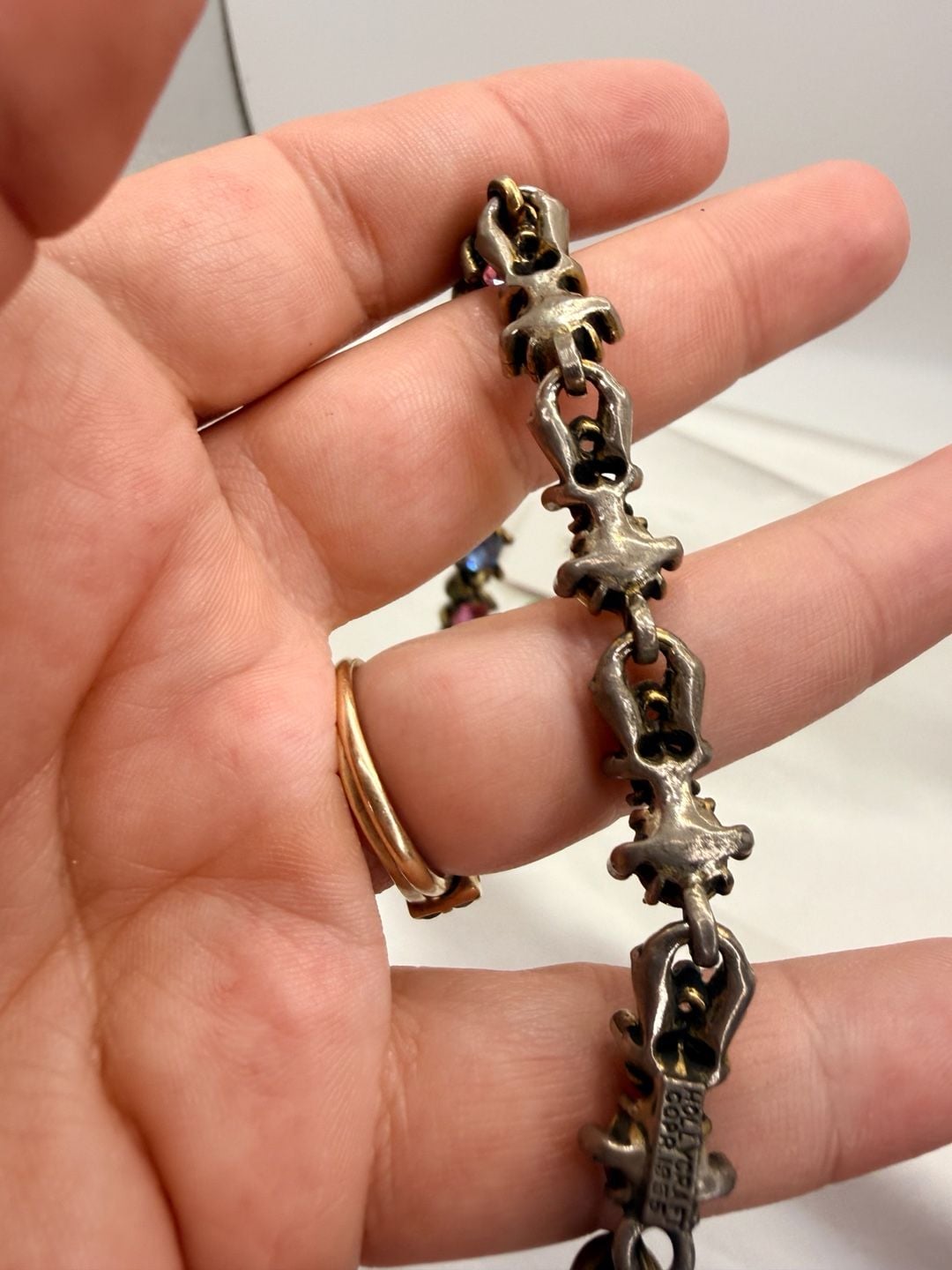 Hollycraft Multi Color Crystal Bracelet Size 7.5 Inch as is read 9