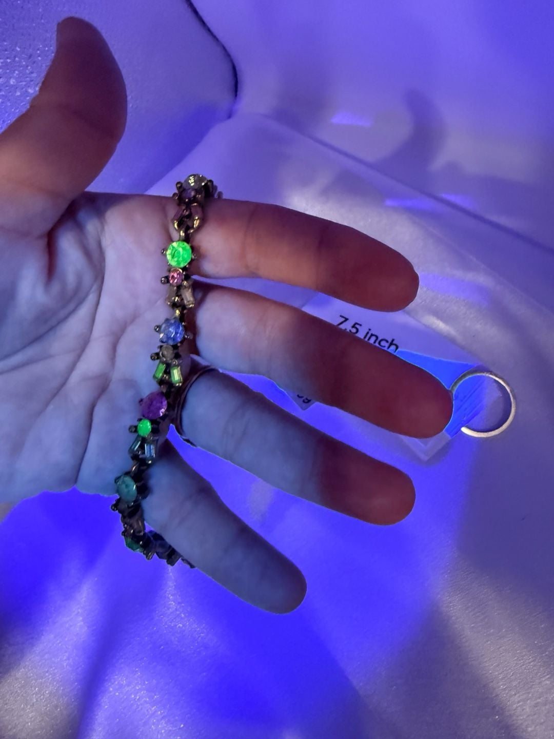 Hollycraft Multi Color Crystal Bracelet Size 7.5 Inch as is read 12