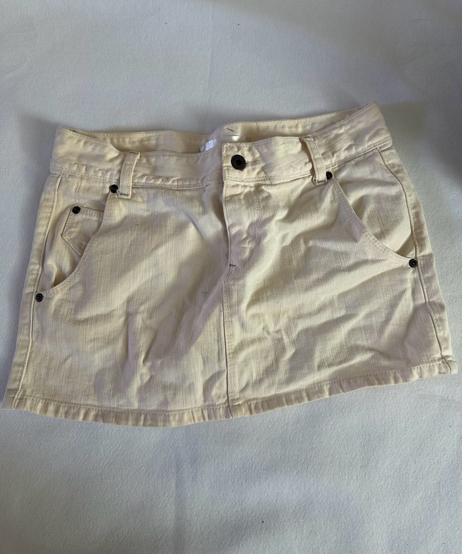 Magix Denim Mini Skirt Size 3 Cream Beige Original Fit 2