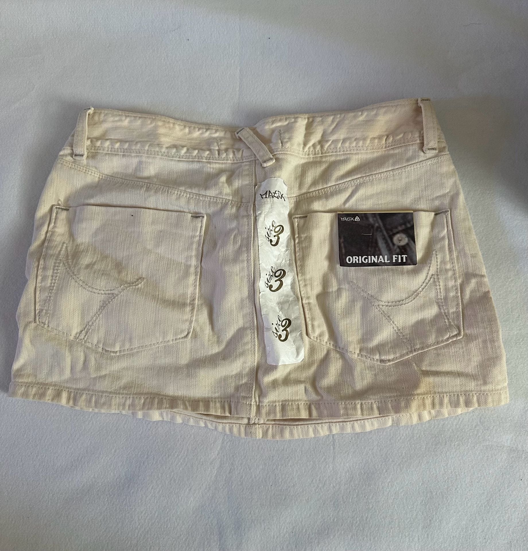 Magix Denim Mini Skirt Size 3 Cream Beige Original Fit 3
