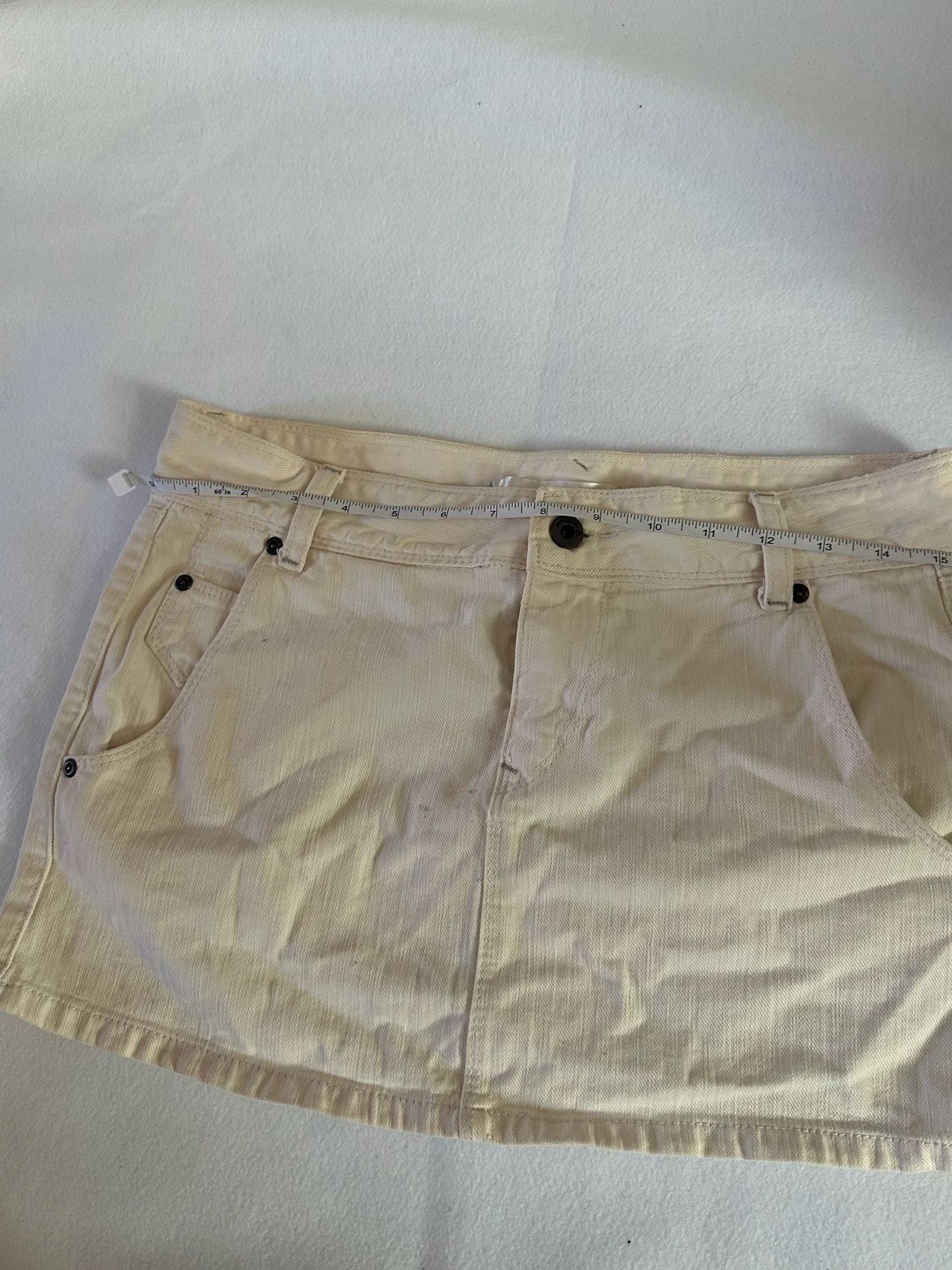 Magix Denim Mini Skirt Size 3 Cream Beige Original Fit 6