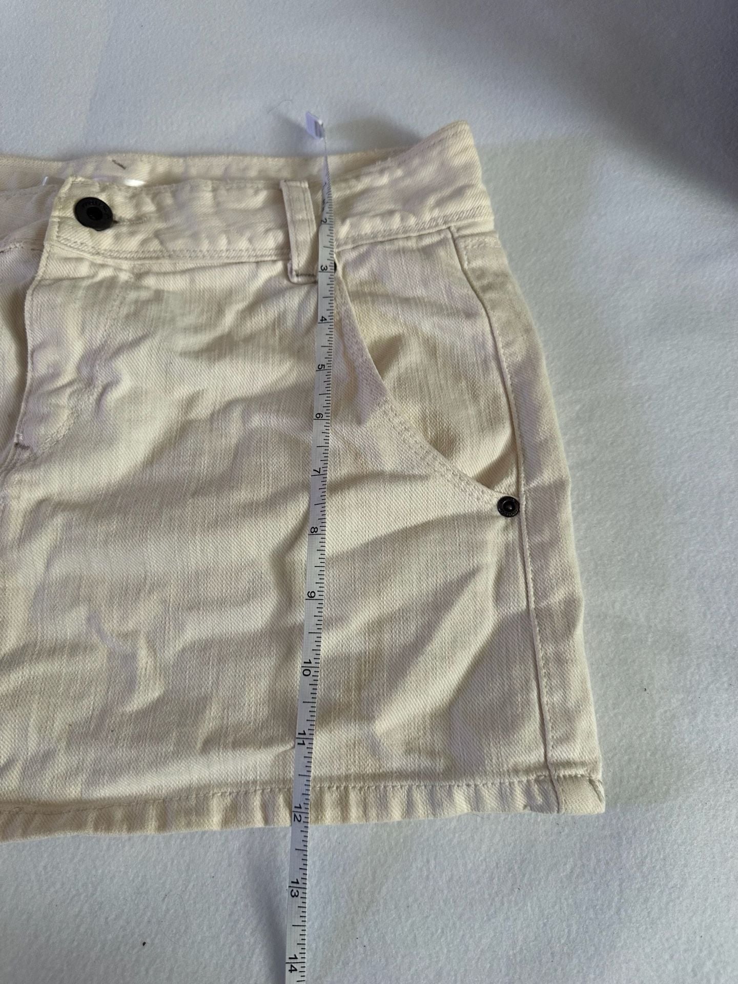 Magix Denim Mini Skirt Size 3 Cream Beige Original Fit 7