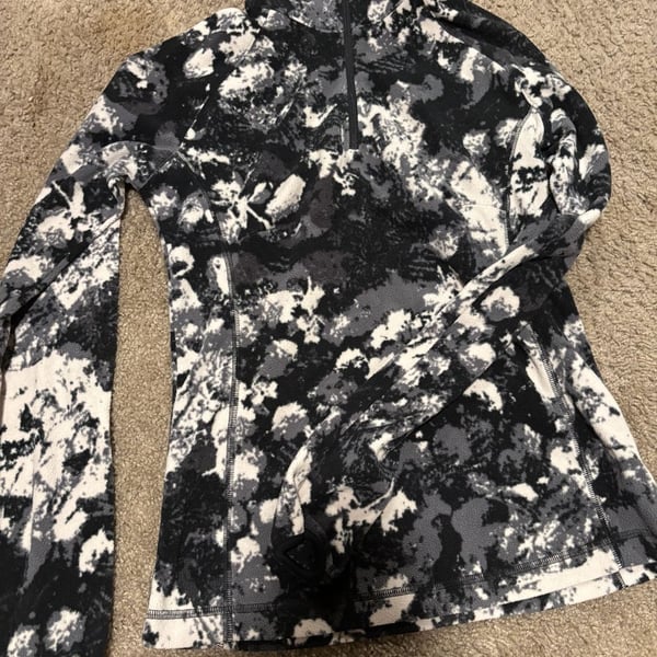 Columbia Arctic Air Fleece 1/2 Zip Pullover Size XS Black White Camo