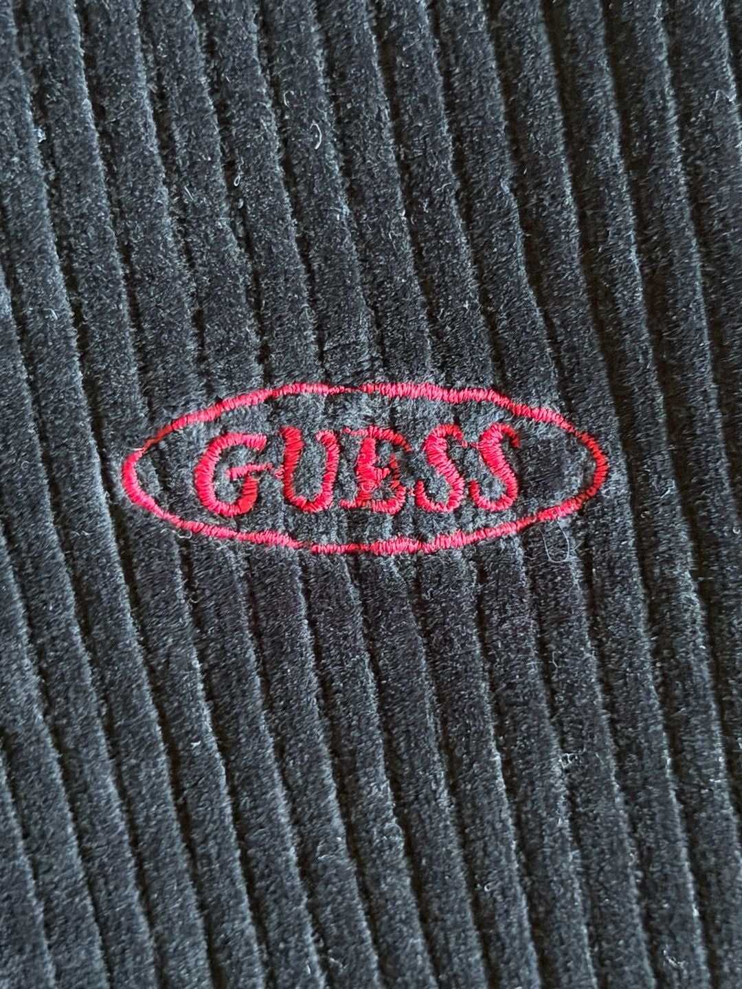 Guess Corduroy Quarter Zip Size M Black Pullover Top 3