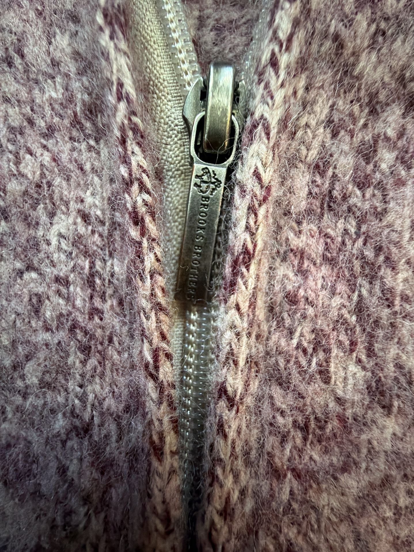 Brooks Brothers Zip Cardigan Size XL Italian Yarn Marled Merino Wool Blend 7