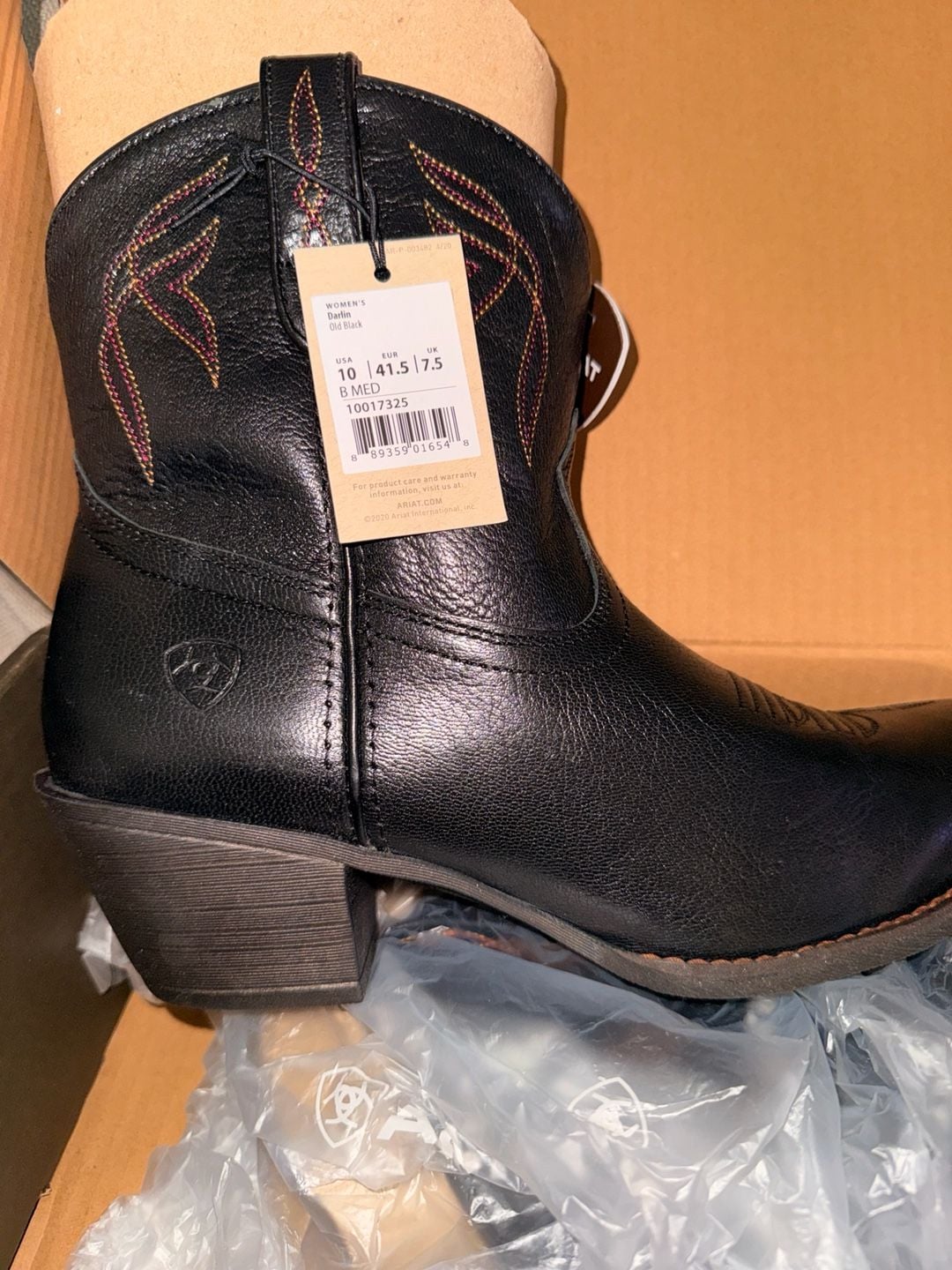 Ariat Darlin Western Boot Size 10 Old Black 4