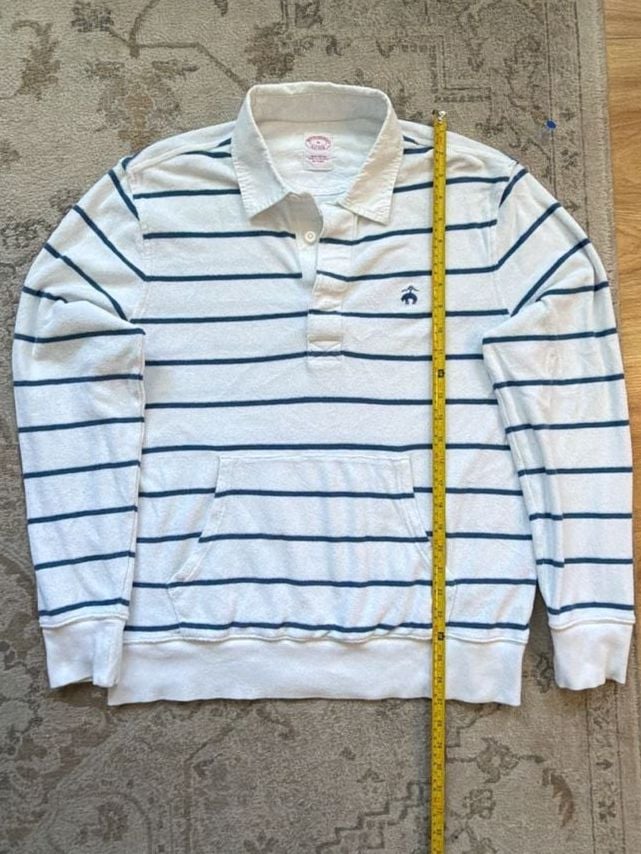 Brooks Brothers Striped Rugby Shirt Size M Pullover Sweatshirt 2