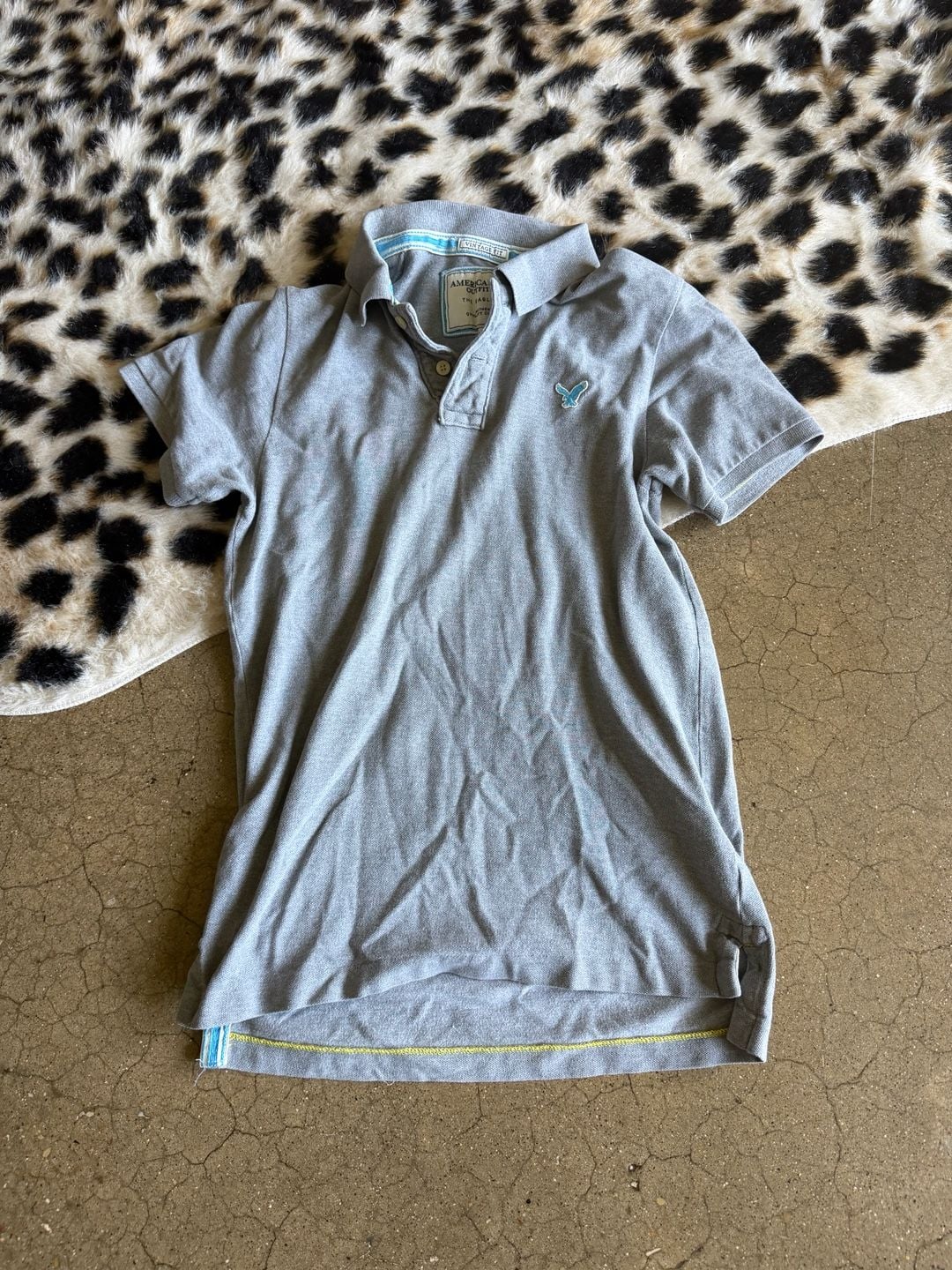 American Eagle Outfitters The Eagle Polo Size S Gray Vintage Fit 2