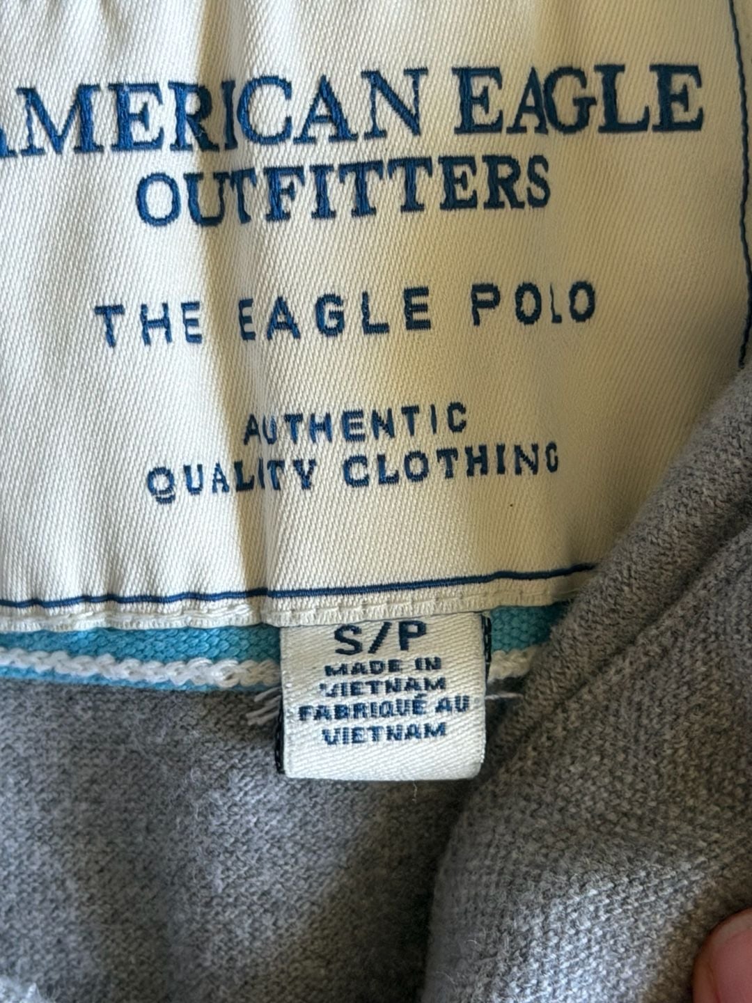 American Eagle Outfitters The Eagle Polo Size S Gray Vintage Fit 4