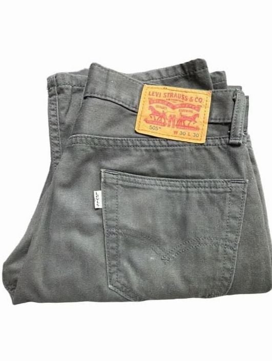Levi's 505 Jeans Size 30x30 Gray Regular Fit Straight Leg Pants 1