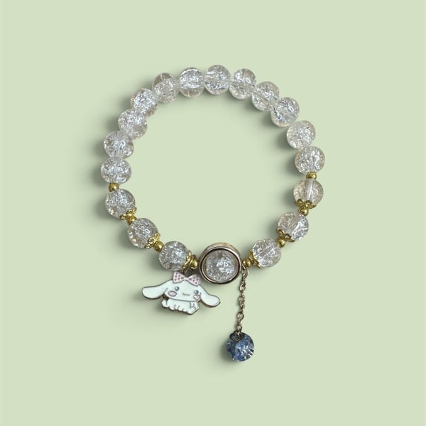 Sanrio Cinnamoroll Glass Beaded Charm Bracelet