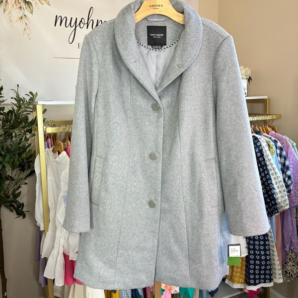 Kate Spade New York Wool Blend Coat Gray XXL NWT