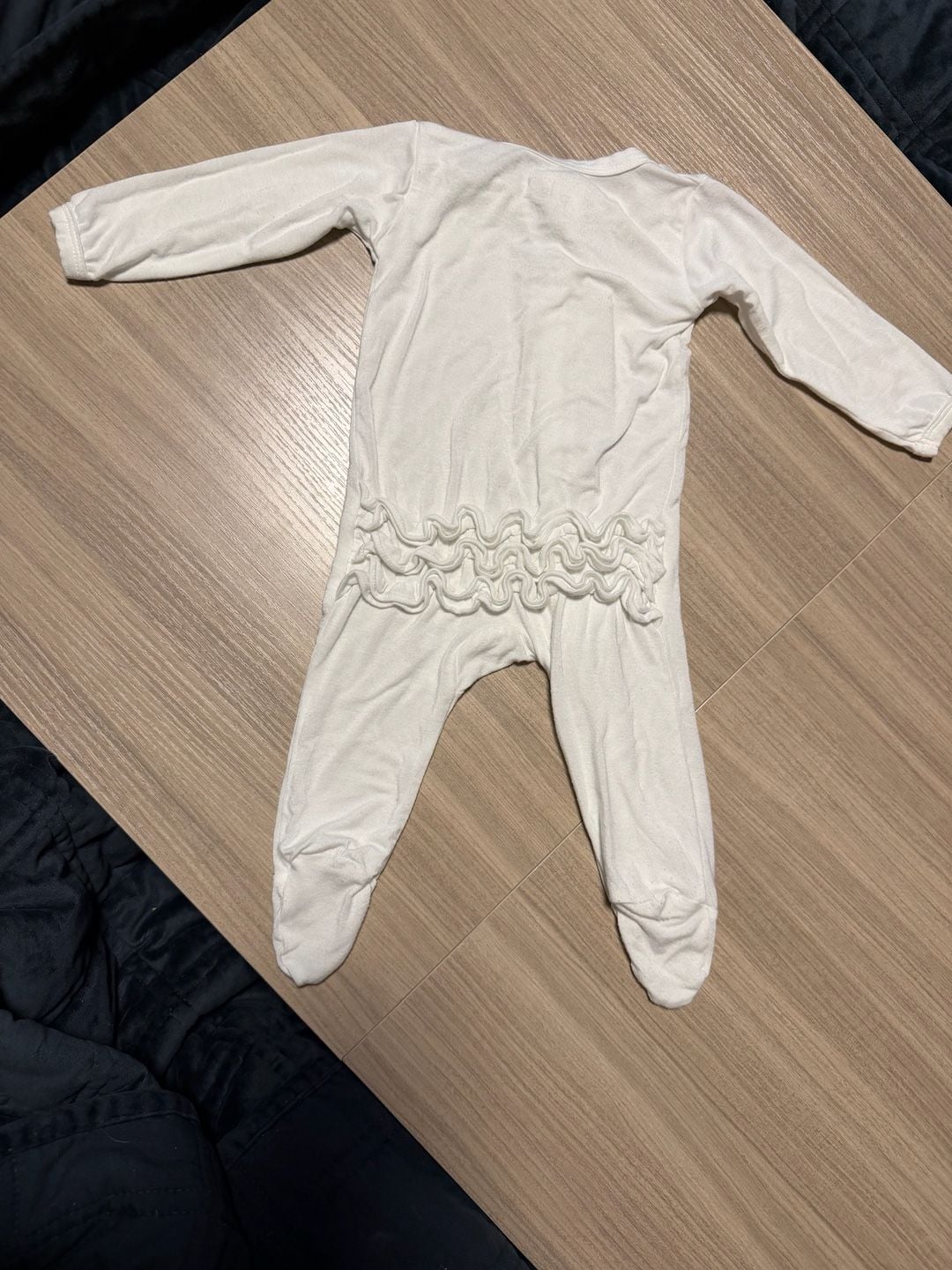 Little Bumming Ruffle Footed Zipper Sleeper Size 0/3M White 4