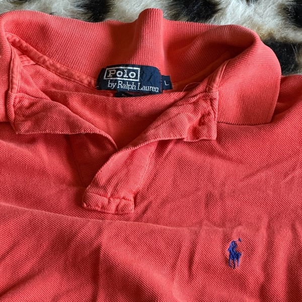 Polo Ralph Lauren Polo Shirt Size L Orange Short Sleeve Cotton