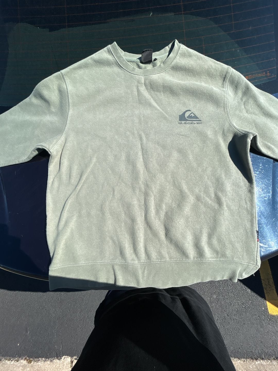 Quiksilver Crewneck Sweatshirt Size XL Green Logo Pullover 2