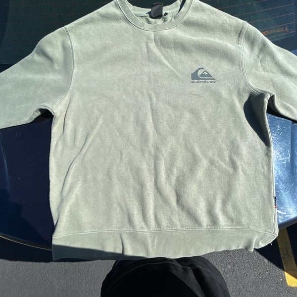 Quiksilver Crewneck Sweatshirt Size XL Green Logo Pullover